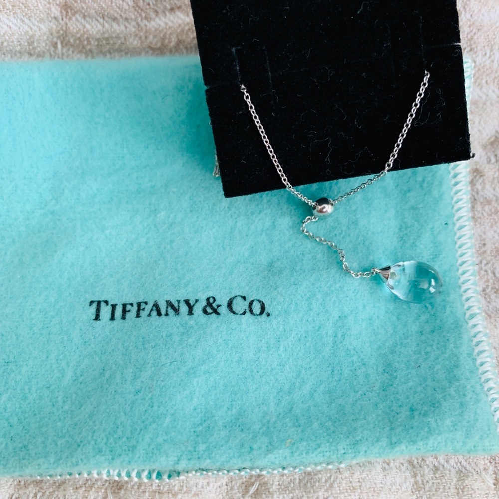Tiffany &Co. Aquamarine drop necklace